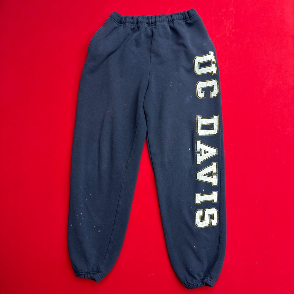 Vintage Jansport UC Davis Sweatpants Mens Medium‎ Navy Blue Joggers NCAA College